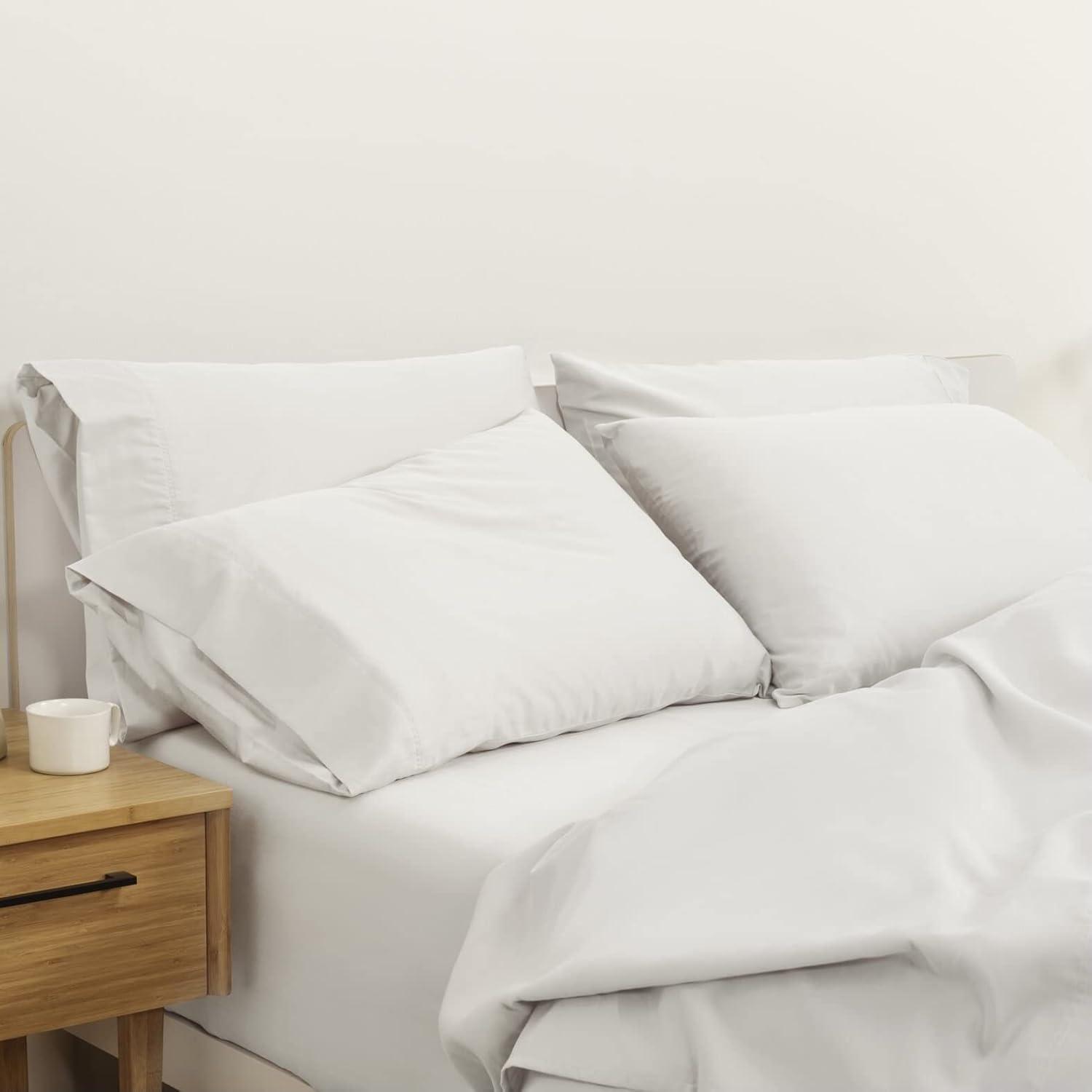 Twin White Organic Cotton Percale Sheet Set