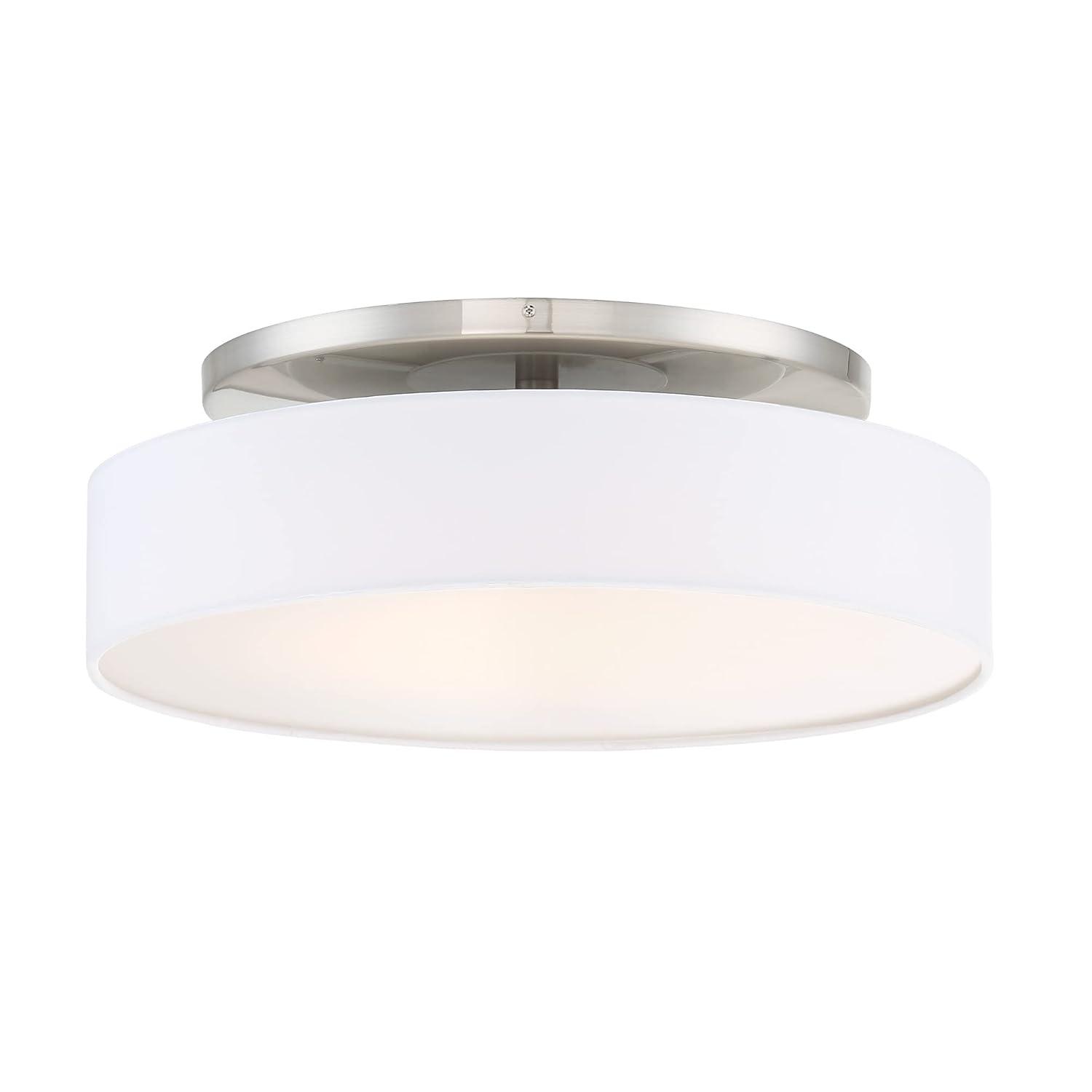 WAC Lighting Manhattan 20" LED 2700K Contemporary Aluminum Flush Mount in Nickel