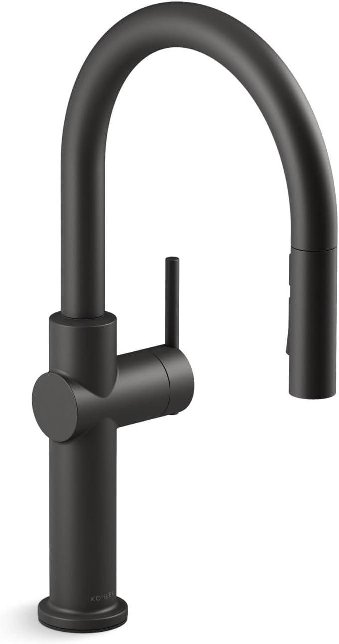 Matte Black Single Handle Pull Down Kitchen Faucet