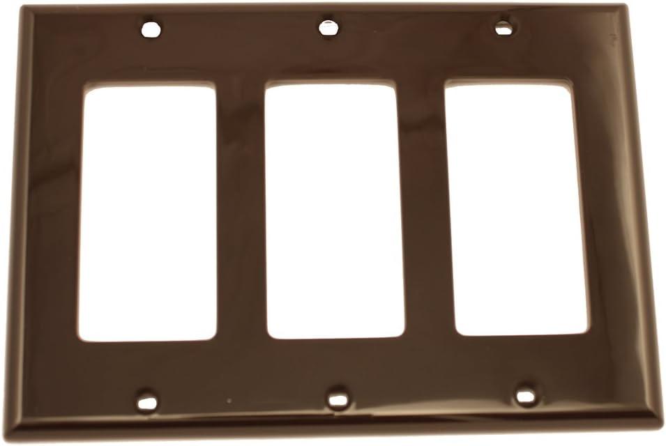 Brown Thermoplastic 3-Gang Decora Wallplate