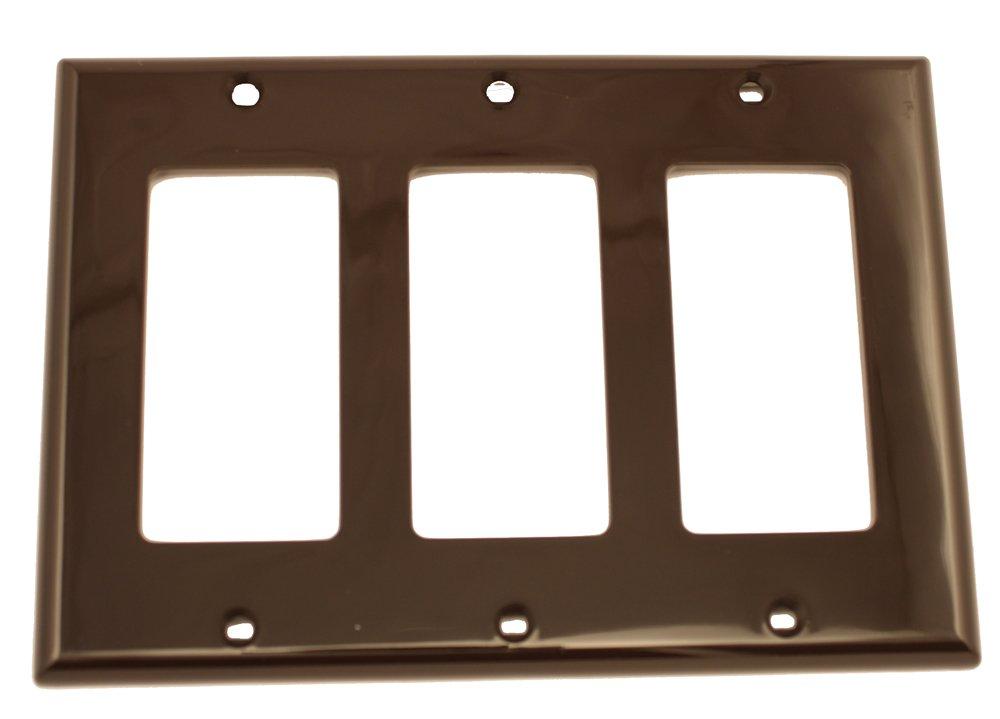 Brown Thermoplastic 3-Gang Decora Wallplate