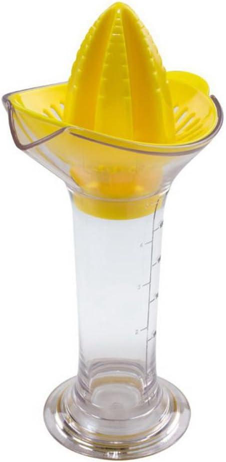 Yellow Plastic Manual Citrus Juicer with Measuring Marks