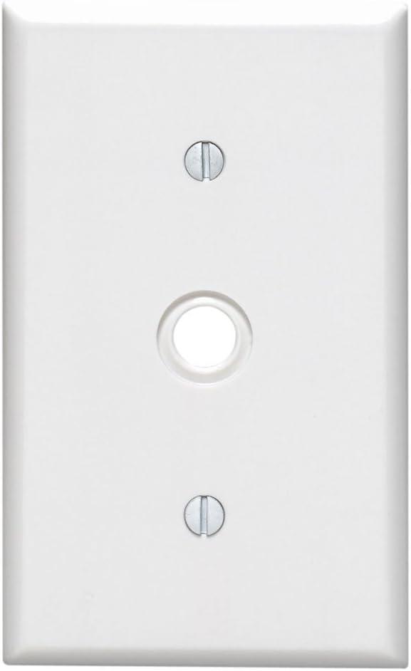 Leviton White Rectangle Plastic Telephone Cable Wall Plate