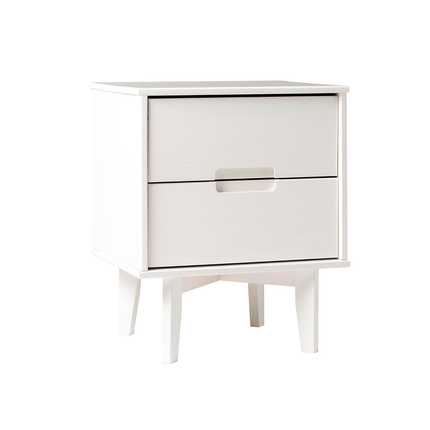 George Oliver Preston 26"H Modern 2-Drawer Nightstand with USB Ports and Flared Legs