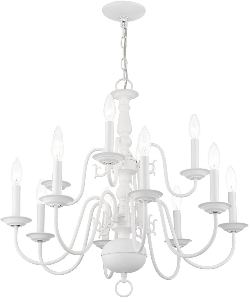 Livex Lighting Williamsburgh 12 - Light Chandelier in  White