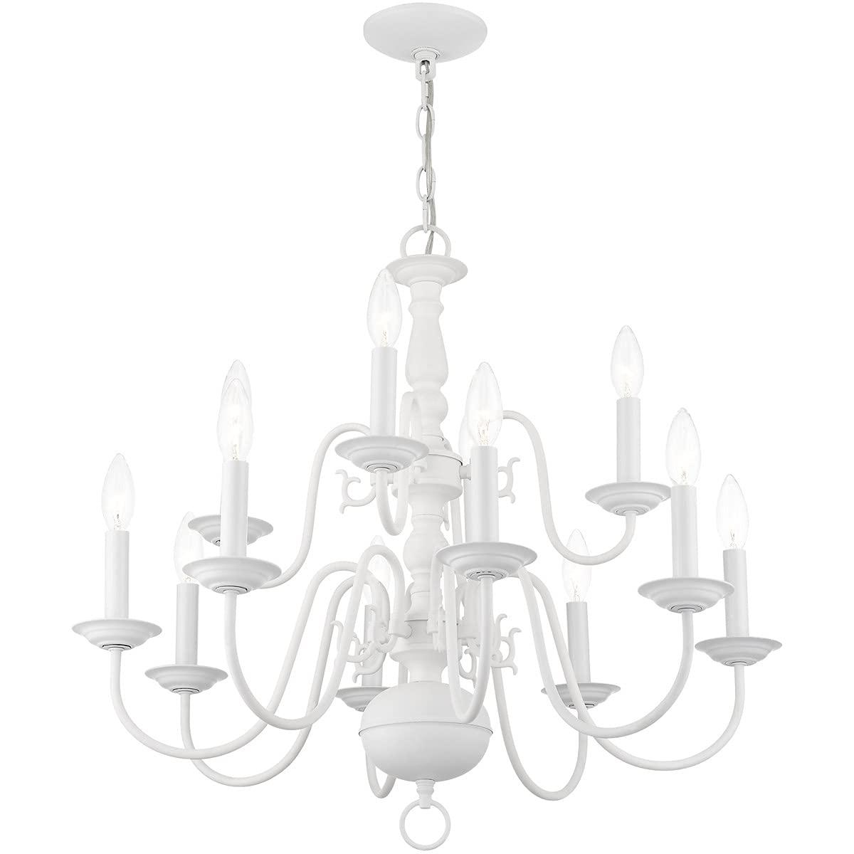 Livex Lighting Williamsburgh 12 - Light Chandelier in  White