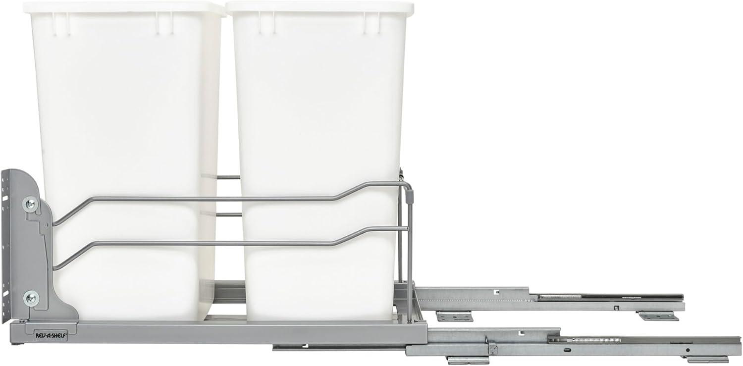 Rev-A-Shelf Double Pull Out Trash Can 35 Qt with Soft-Close