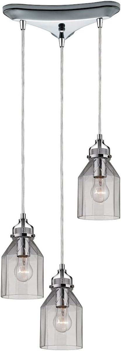 Elk Home Danica 10'' Wide 3-Light Pendant - Polished Chrome with Clear Glass