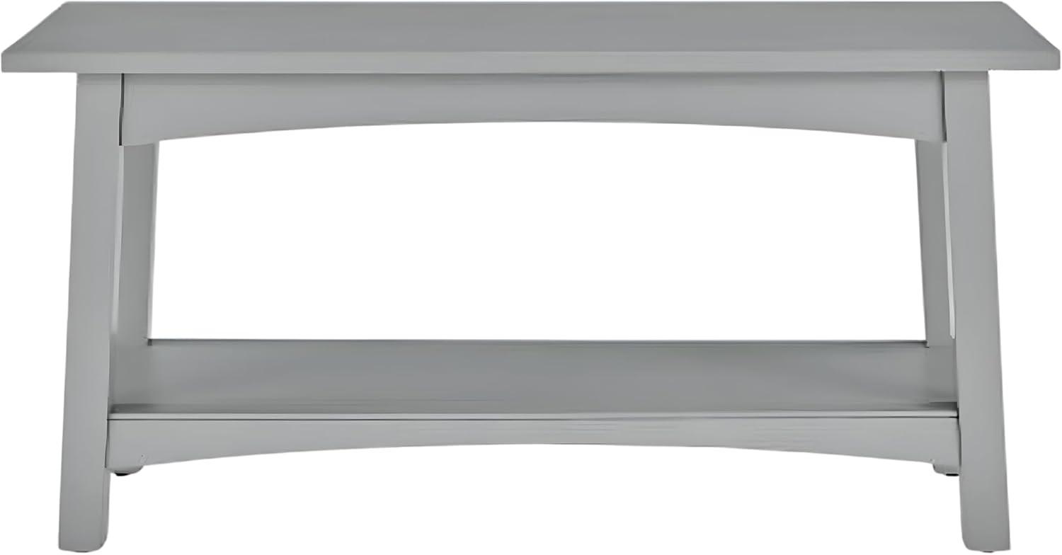 Alaterre Craftsbury 36 in. Sturdy Pine Wood Entryway Bench, Open Design Accent Furniture, Gray