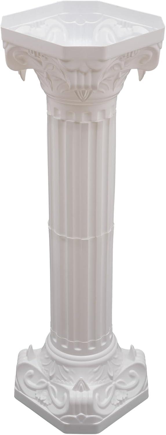 Roman Columns Plastic Wedding Stand Pillar Greek Statue Plant Stand Elegant Event Party Decorative Pedestal Flower Pot Holder Decor (4Pcs, 11.81x35.43 Inch)