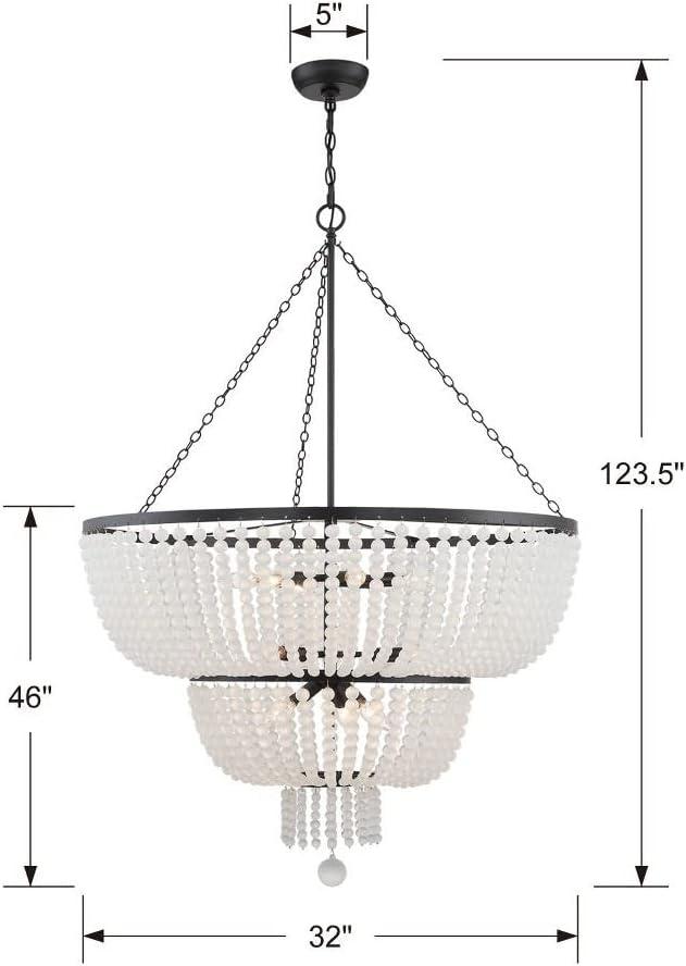 Crystorama Lighting Rylee 12 - Light Chandelier in  Matte Black