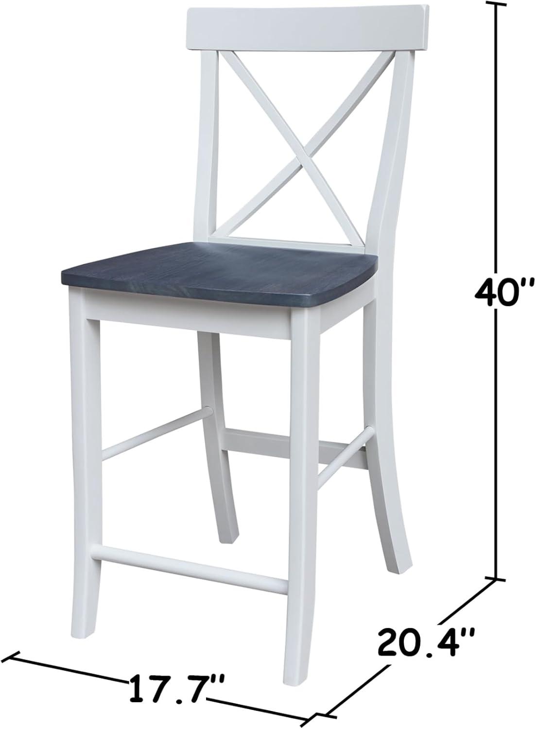 24&#34; X Back Counter Height Barstool Barstool White - International Concepts