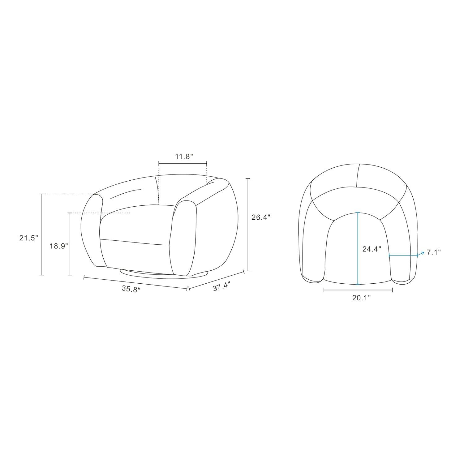 Manhattan Comfort 85.8" Tribeca Modern Chenille Upholstered Sofa Cream