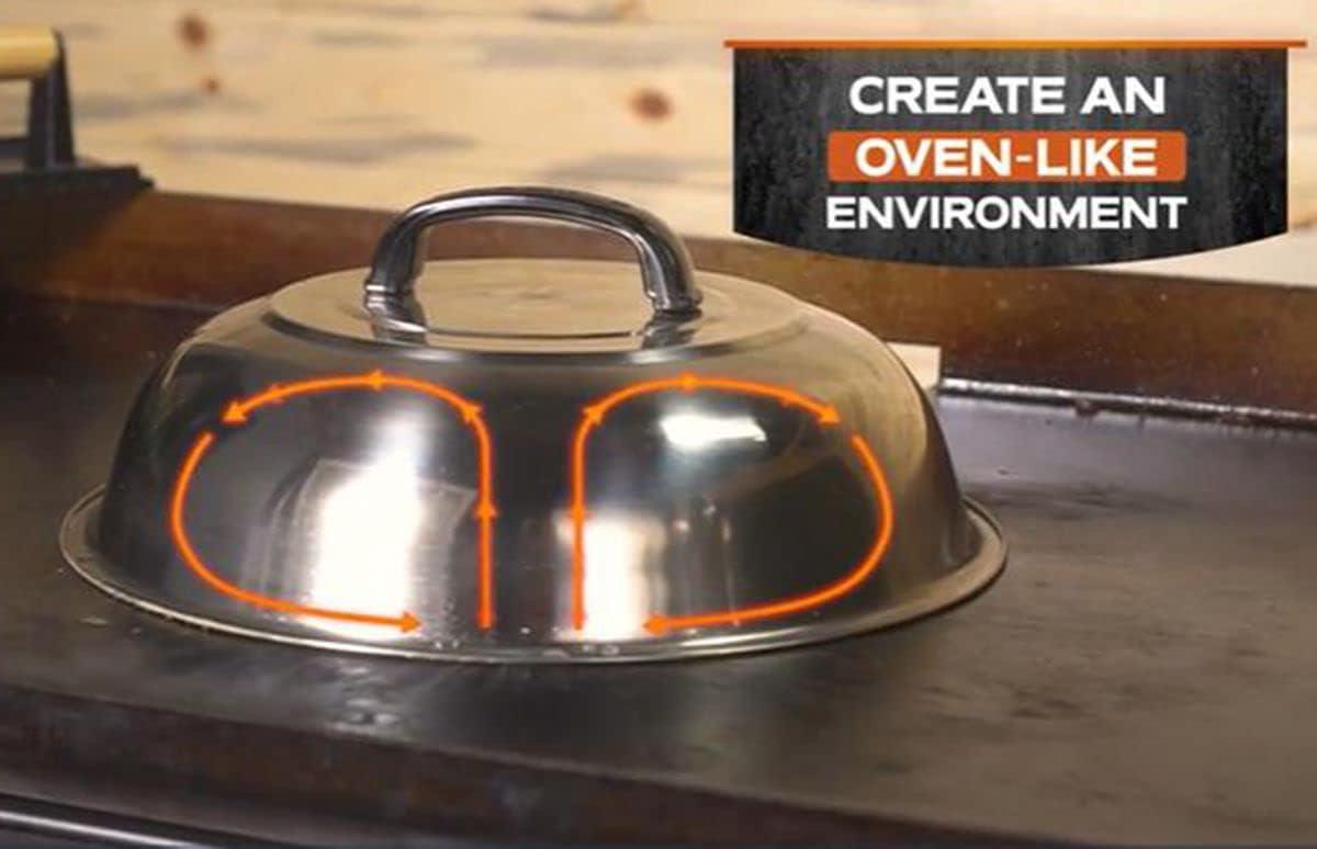Compact 12-Inch Stainless Steel Round Basting Cover