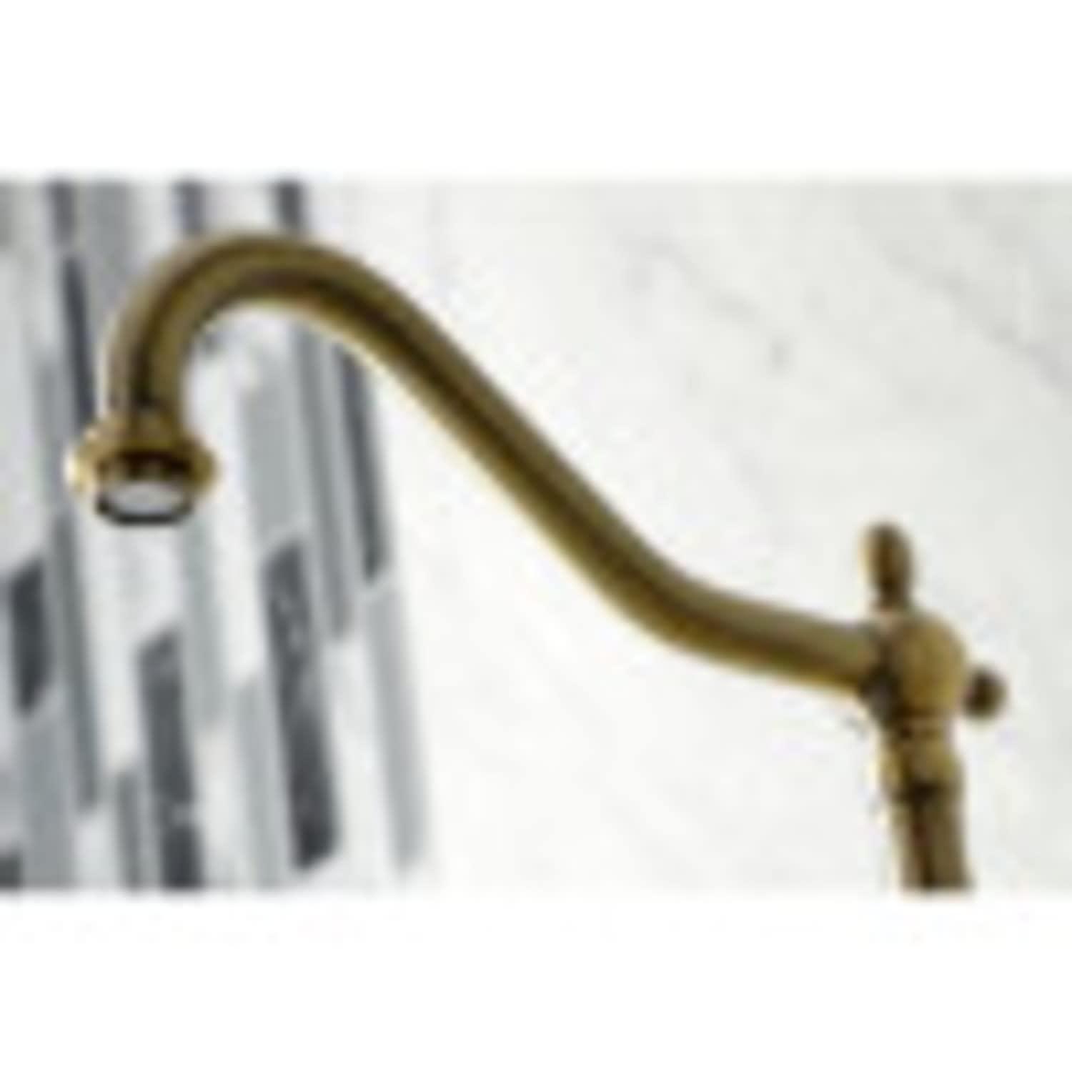 Kingston Brass Heritage Double-Handle Wall-Mount Bridge Kitchen Faucet