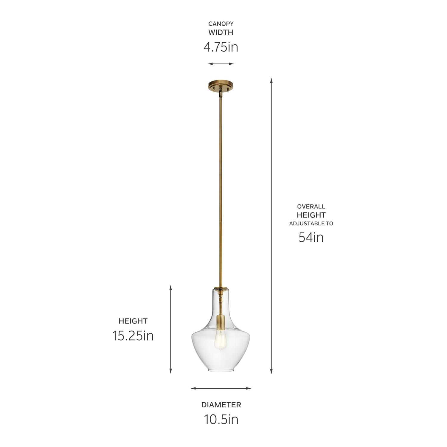 Kichler Lighting Everly 1 - Light Pendant in  Natural Brass