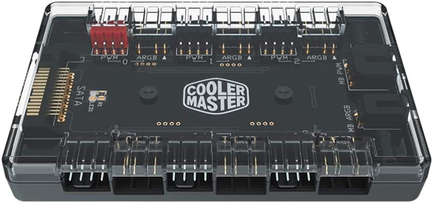 ARGB and PWM Fan HUB,6 Ports for Addressable RGB Lighting,1 to 6 Multi Way Magnetic backplane Splitter 5V/3PIN Case Fan Hub Adapter
