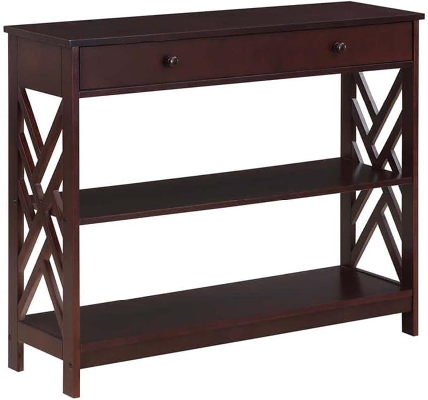 Convenience Concepts Titan 1 Drawer Console Table with Shelves, Espresso