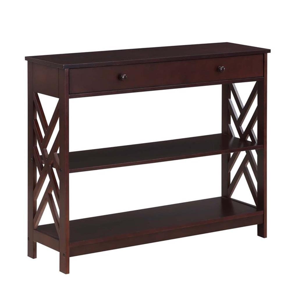 Convenience Concepts Titan 1 Drawer Console Table with Shelves, Espresso