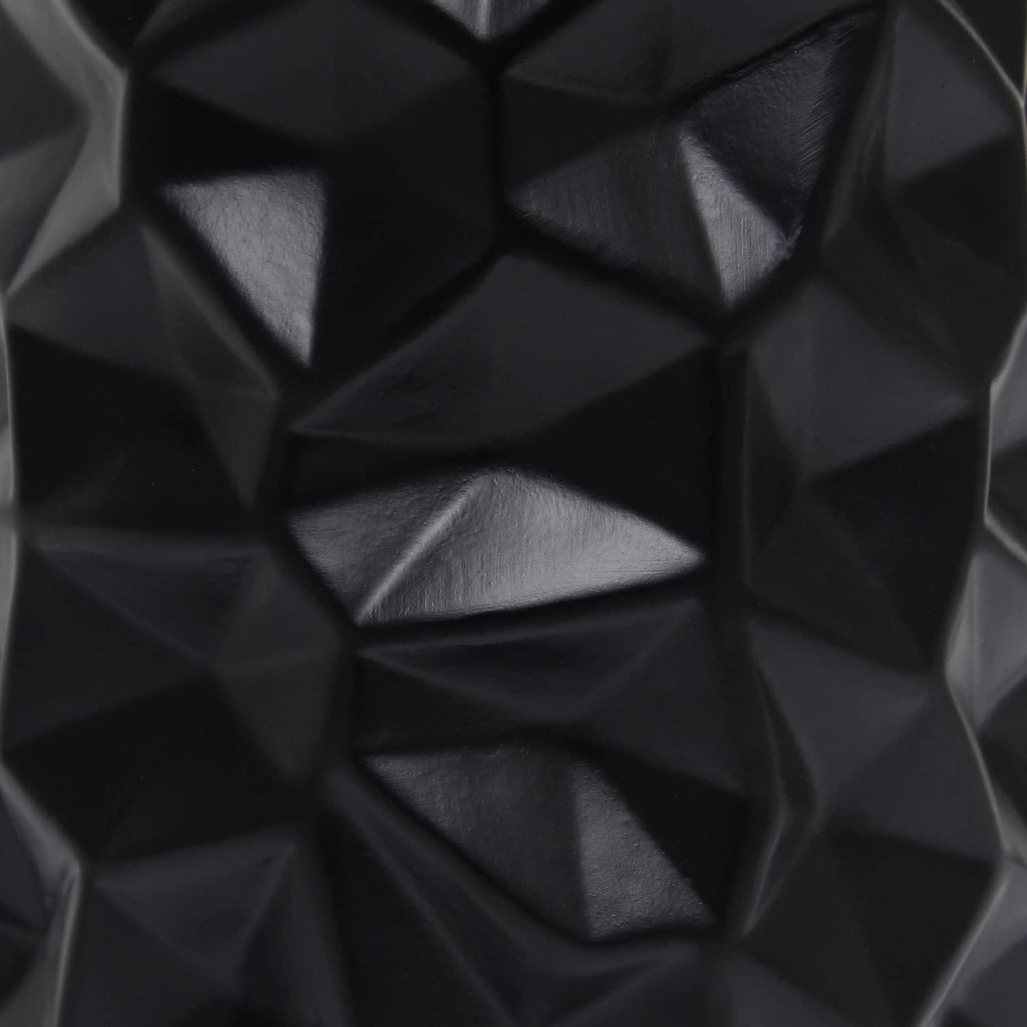 Sculpted Ceramic Table Lamp Black - Simple Designs: Modern Bedside Light, ETL Listed, No Assembly Required