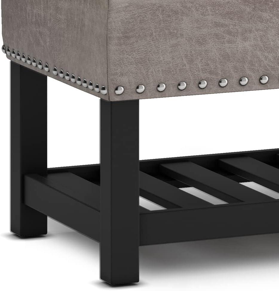Simpli Home Lomond 44"W Tufted Ottoman Bench with Solid Wood Frame