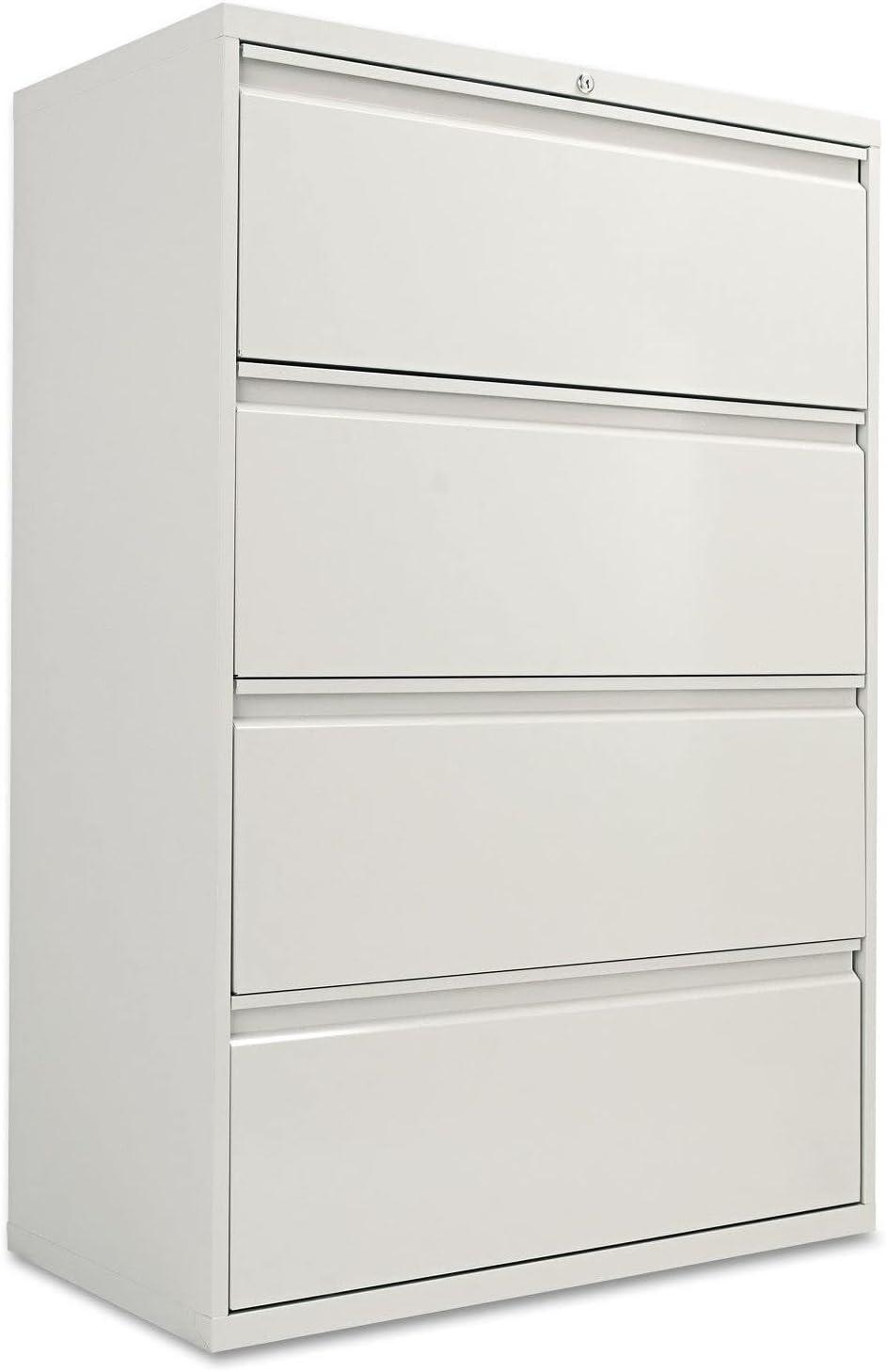 Alera Lateral File, 4 Legal/Letter-Size File Drawers, Light Gray, 36" x 18.63" x 52.5"