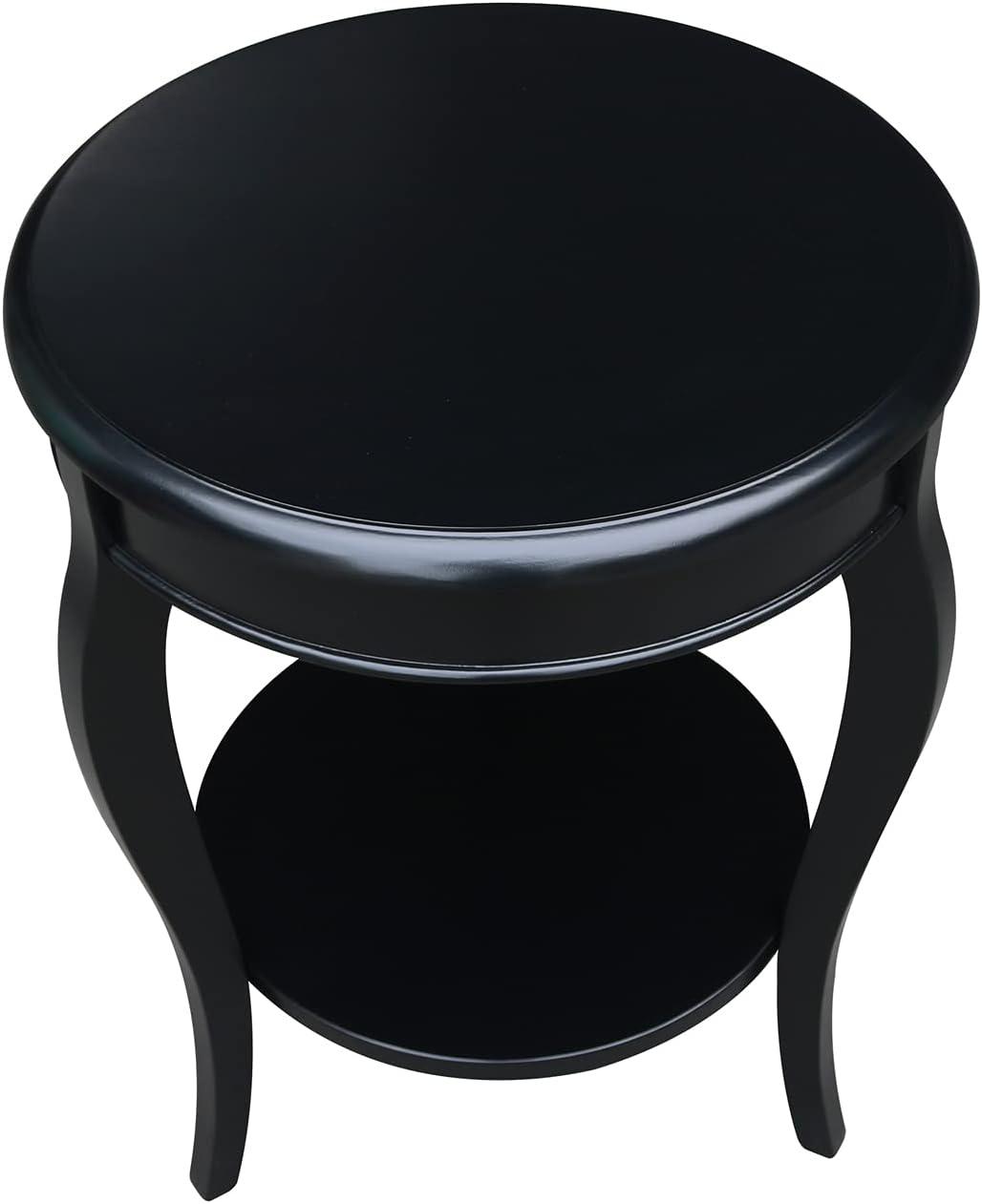 Cambria 25'' Black Solid Parawood Round End Table