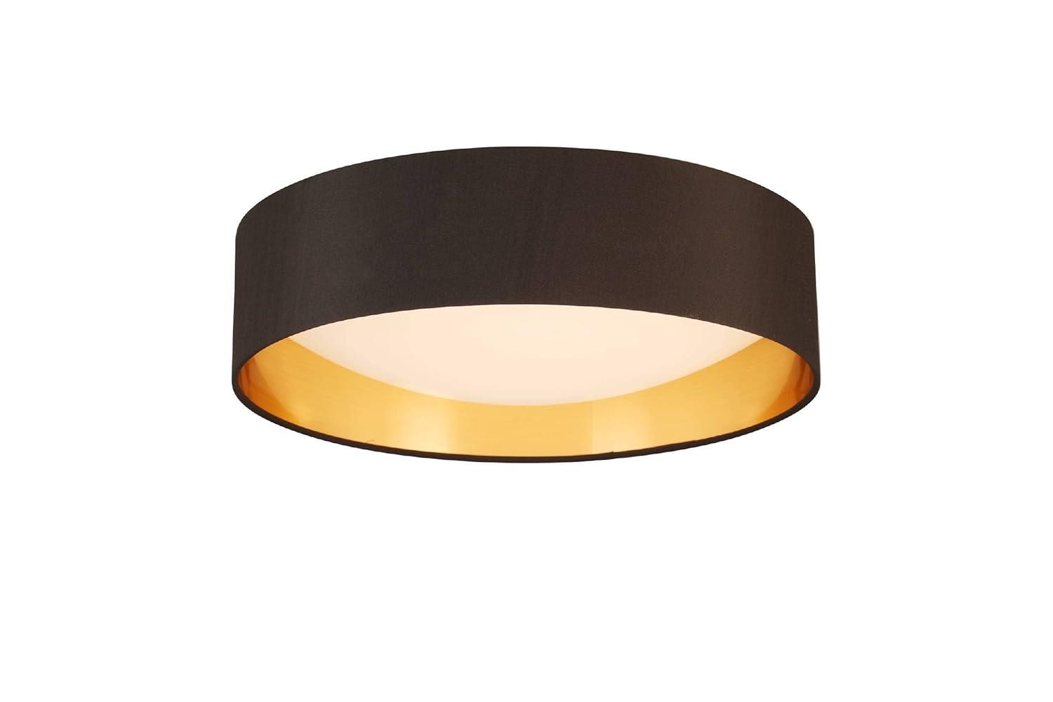 Eglo Lighting Orme 16 Inch Flush Mount Ceiling Light Fixture, Black & Gold