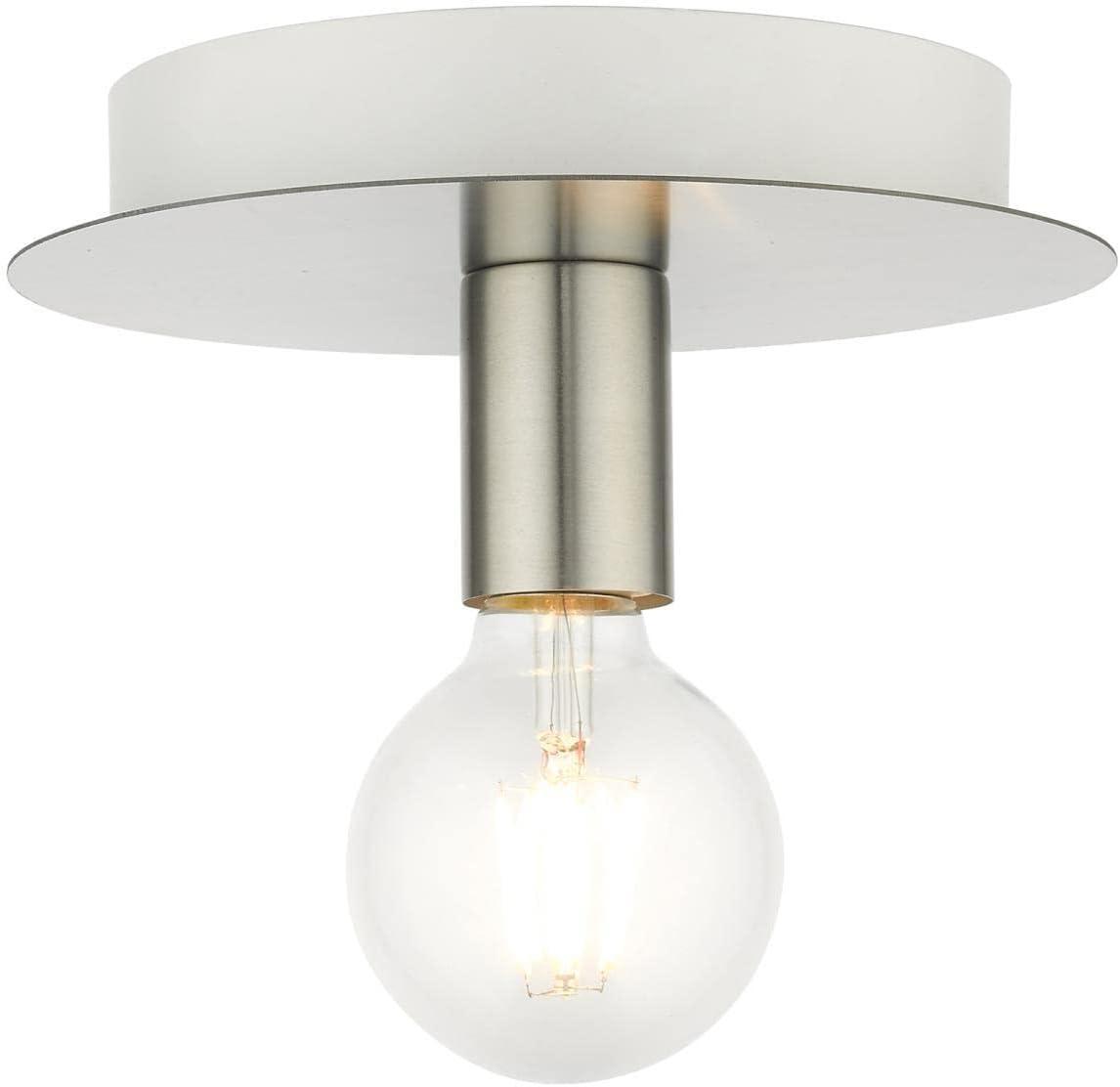 Livex Lighting Hillview 1 - Light Flush Mount in  Brushed Nickel