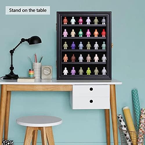 Black Acrylic Lockable Wall Mount Minifigure Display Case