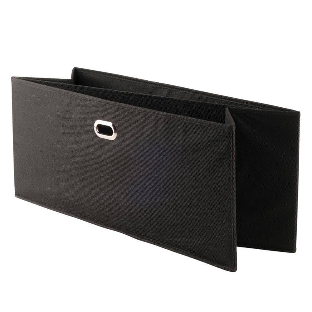 Decorative Basket Winsome Black: Foldable Fabric, Reinforced Chrome Handles, Fits 11" Cube Storage System