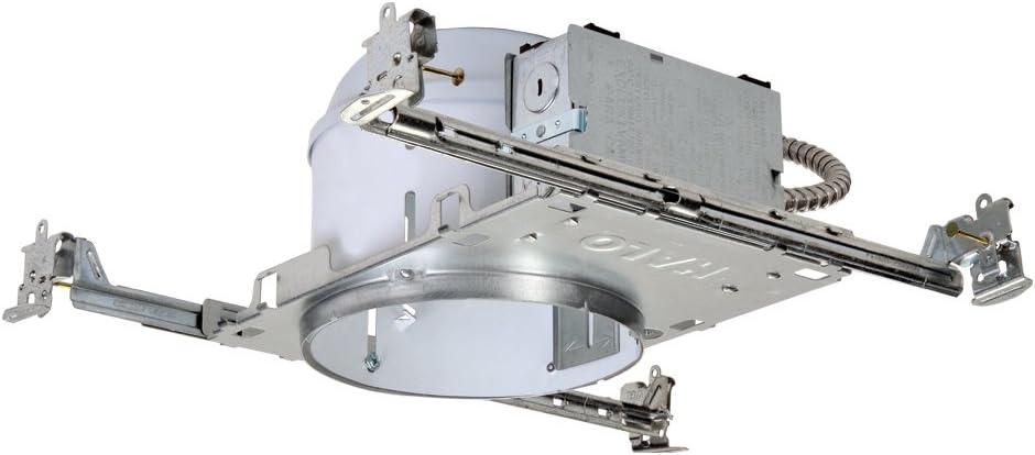 6-Inch White and Chrome Shallow Recessed Light Housing