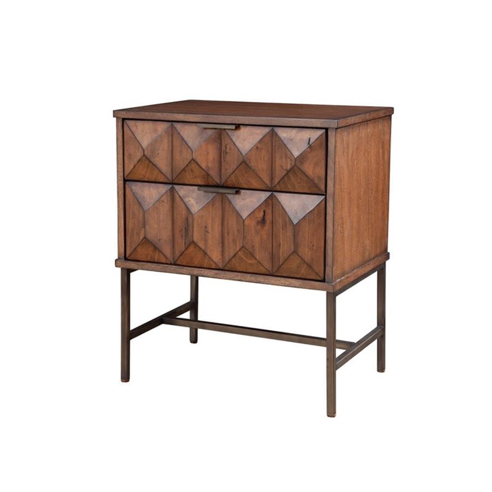 Origins by Alpine    Trig Two Drawer Nightstand