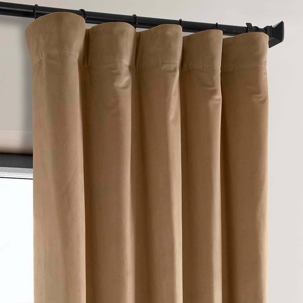 HPD Half Price Drapes Spiced Rum Heritage Plush Velvet Room Darkening Curtains for Bedroom & Living Room Curtains (1 Panel), Window Curtains 108 inches long, Rod Pocket Curtains & Drapes, 50W X 108L