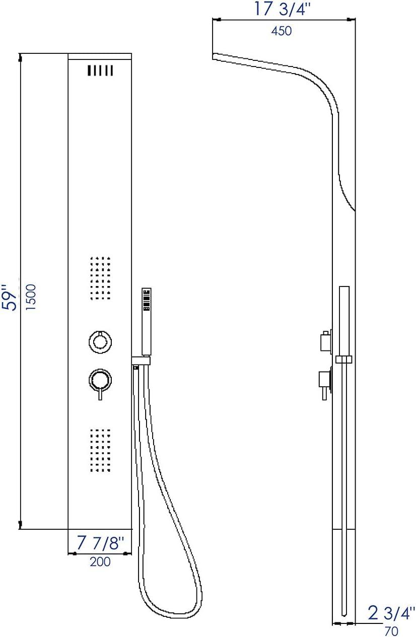 59'' Shower Panel with Fixed Shower Head