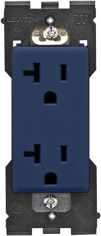 Rich Navy Tamper-Resistant Duplex Outlet with Wall Plate