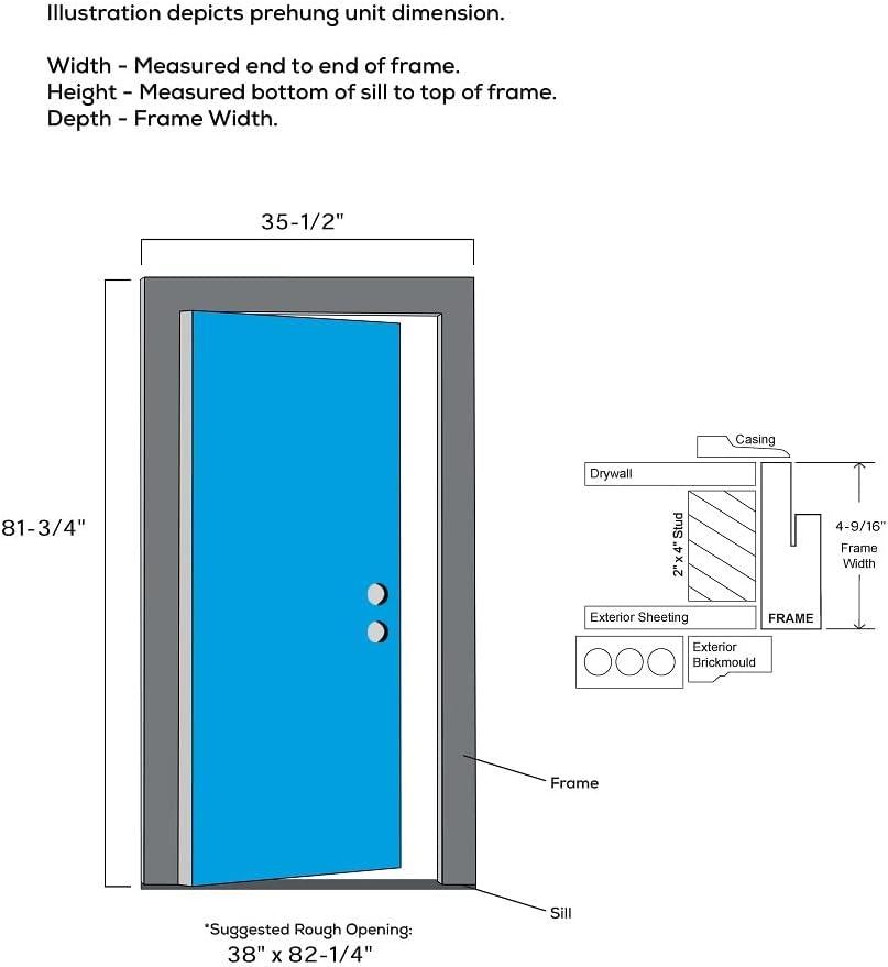 National Door Company EMJ686BLPR26R Steel Primed, Right Hand In-swing, Prehung Door, Full Lite, 30" x 80"