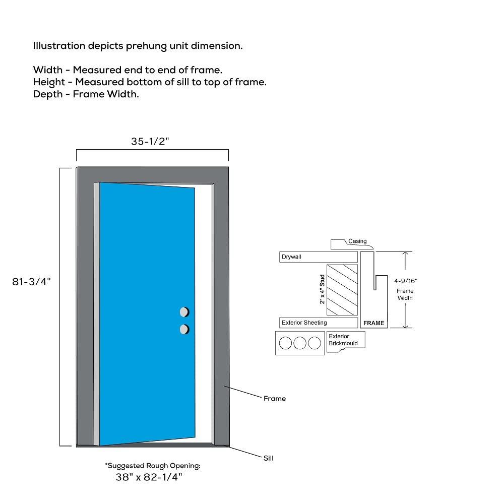 National Door Company EMJ686BLPR26R Steel Primed, Right Hand In-swing, Prehung Door, Full Lite, 30" x 80"