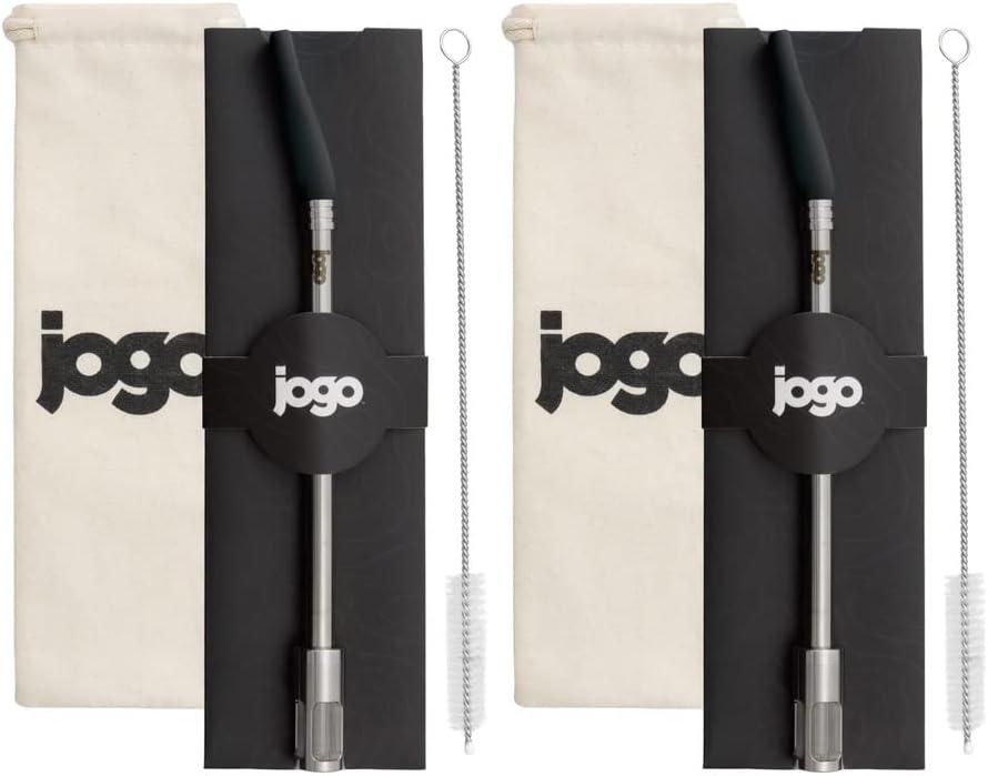 JoGo Pebble Grey Stainless Steel Coffee and Tea Brewing Straw