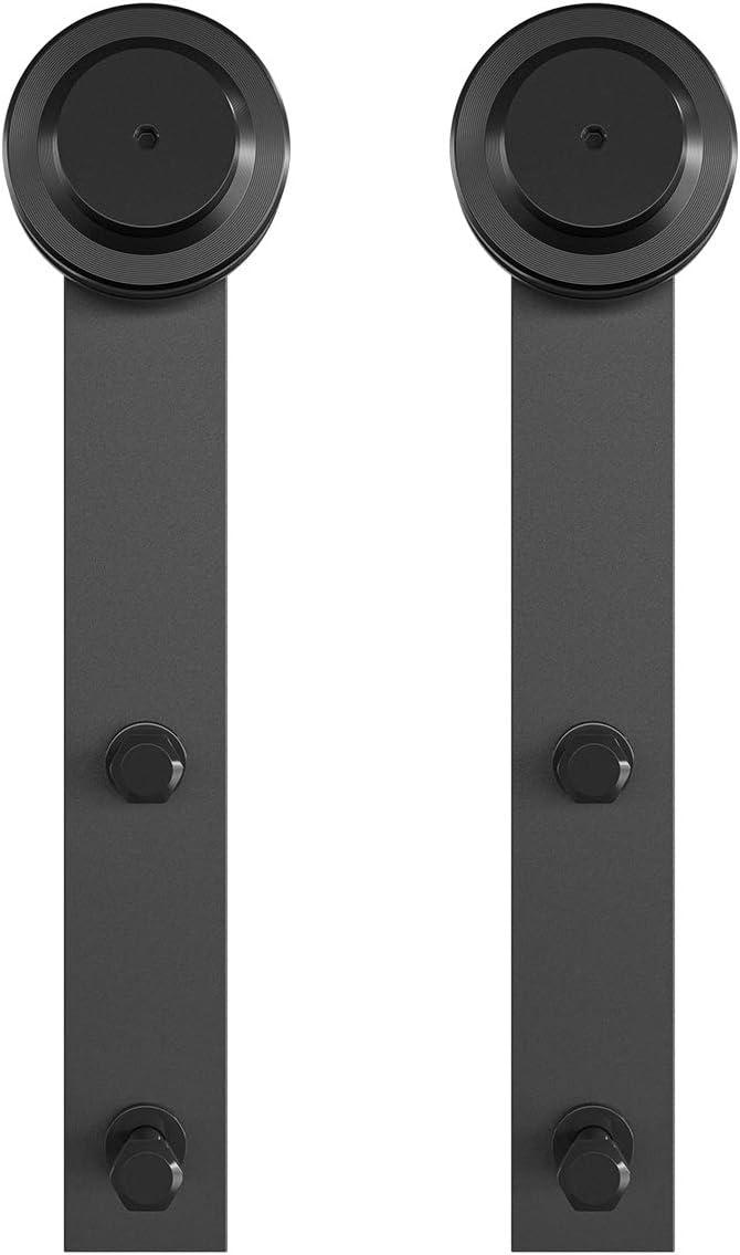 SMARTSTANDARD Sliding Barn Door Hardware Hangers 2pcs (Black) (J Shape Hangers)