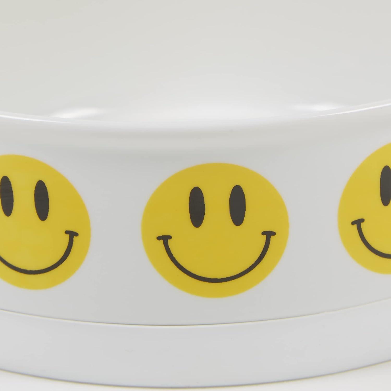 Pet Bowl - Smiley Face Small 4.25Dx2H SET/2