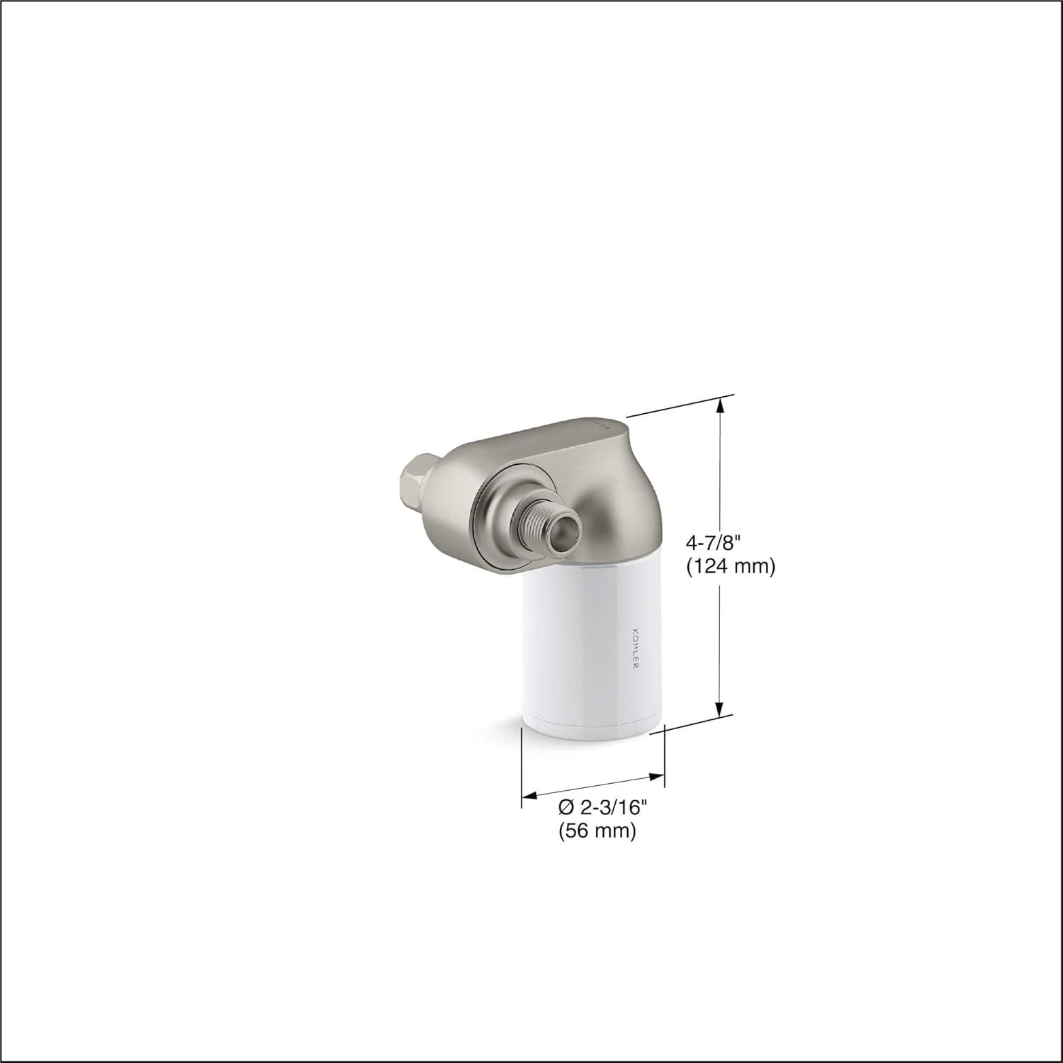 Vibrant Brushed Nickel Wall Mounted Shower Filter Attachment