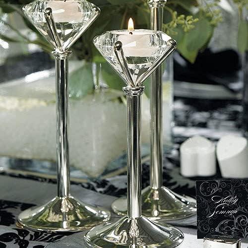 Weddingstar Diamond Shaped Tealight Holders - Silver - Set of 3