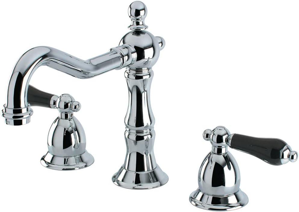 Duchess Polished Chrome Widespread Bathroom Faucet with Porcelain Handles