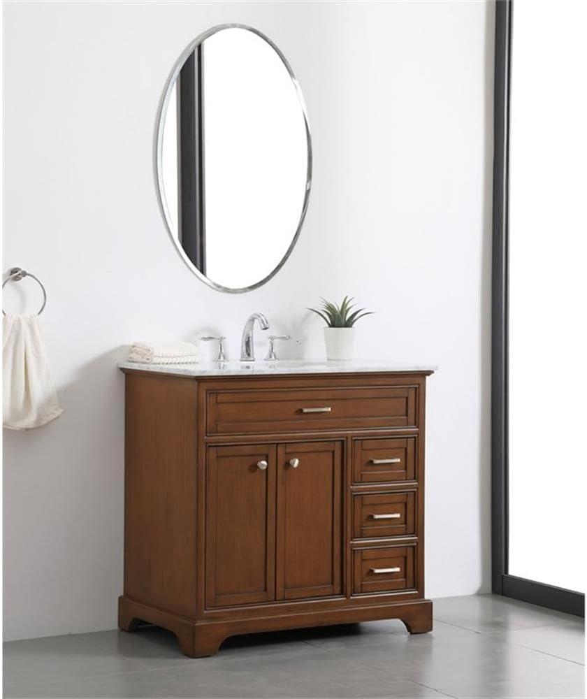 Hermes 36'' Single Bathroom Vanity with Marble Top