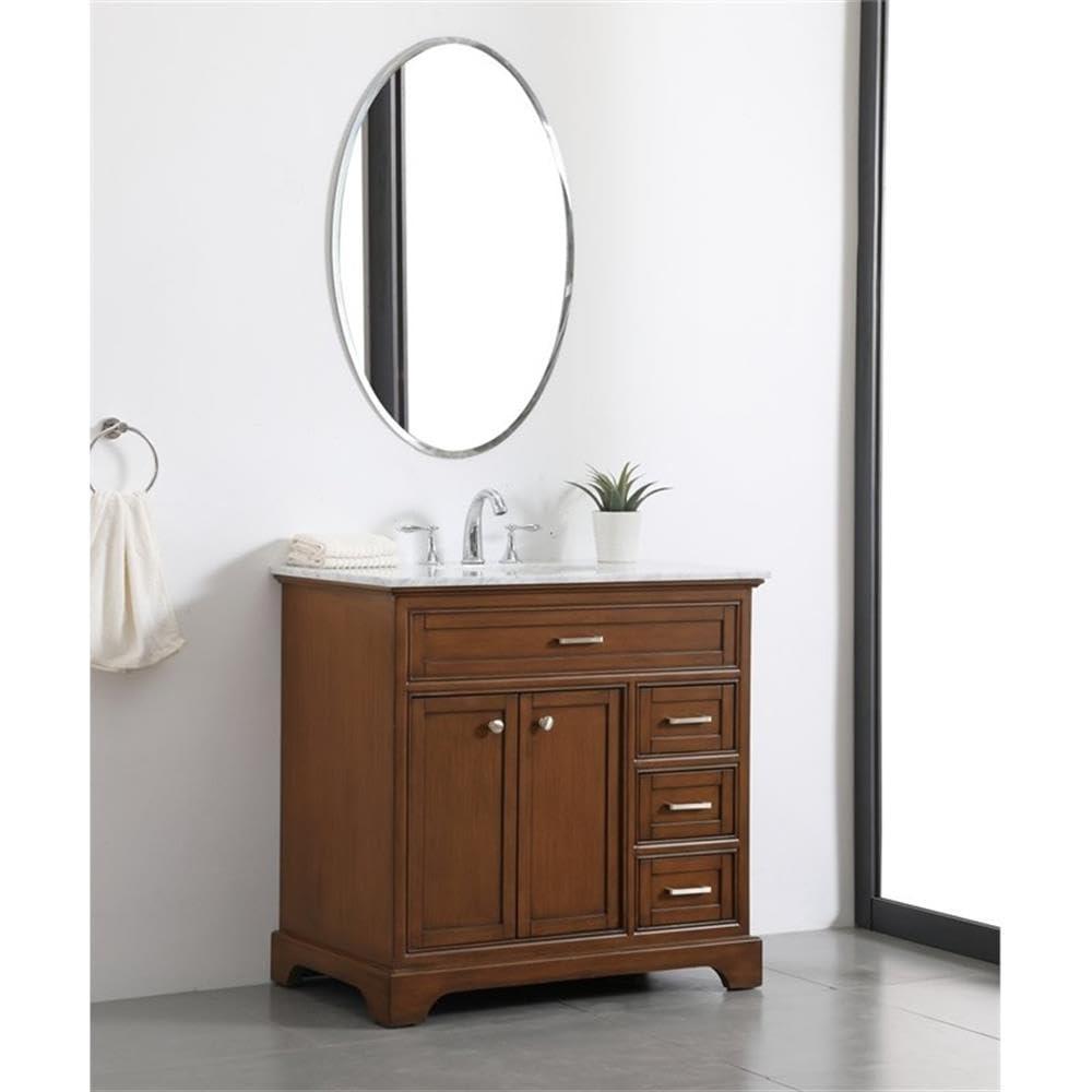 Hermes 36'' Single Bathroom Vanity with Marble Top