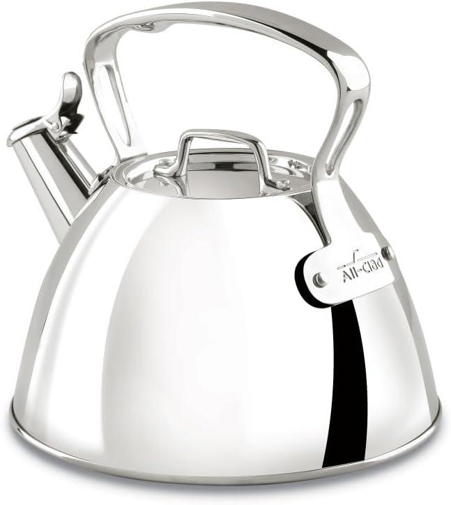 2-Quart Silver Stainless Steel Whistling Tea Kettle