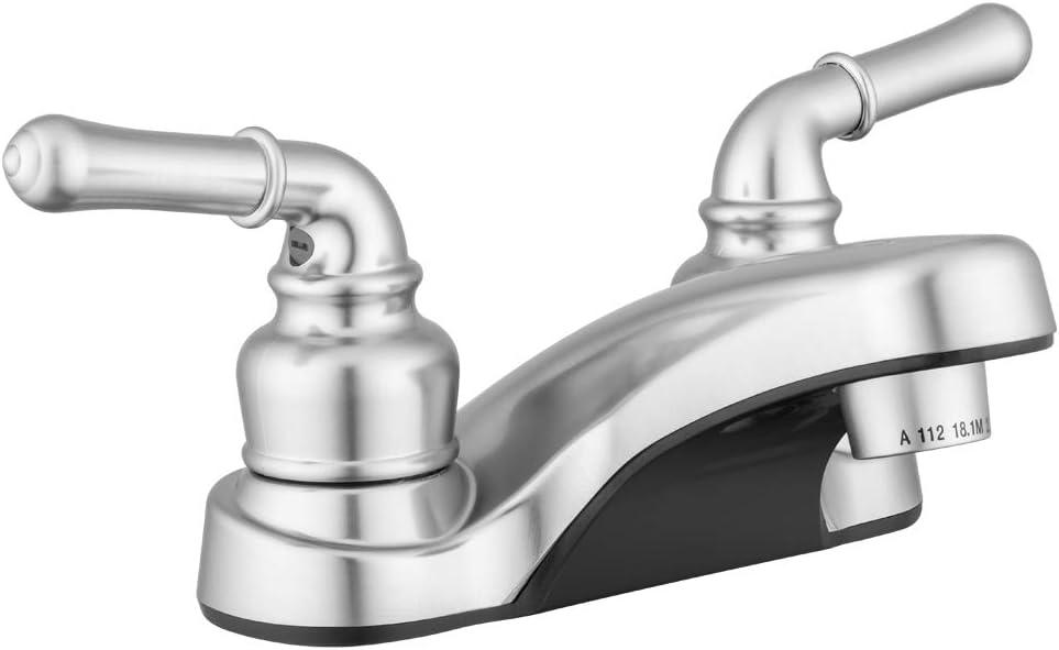 Pacific Bay Lynden Bathroom Sink Faucet Metal-Plated ABS Water Faucet, Brushed Satin Nickel