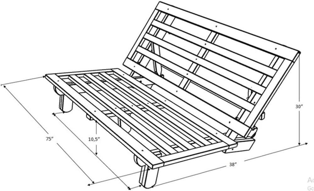 Estructura de Futón de Madera Carson con Acabado Marrón Java-colchón No Incluido