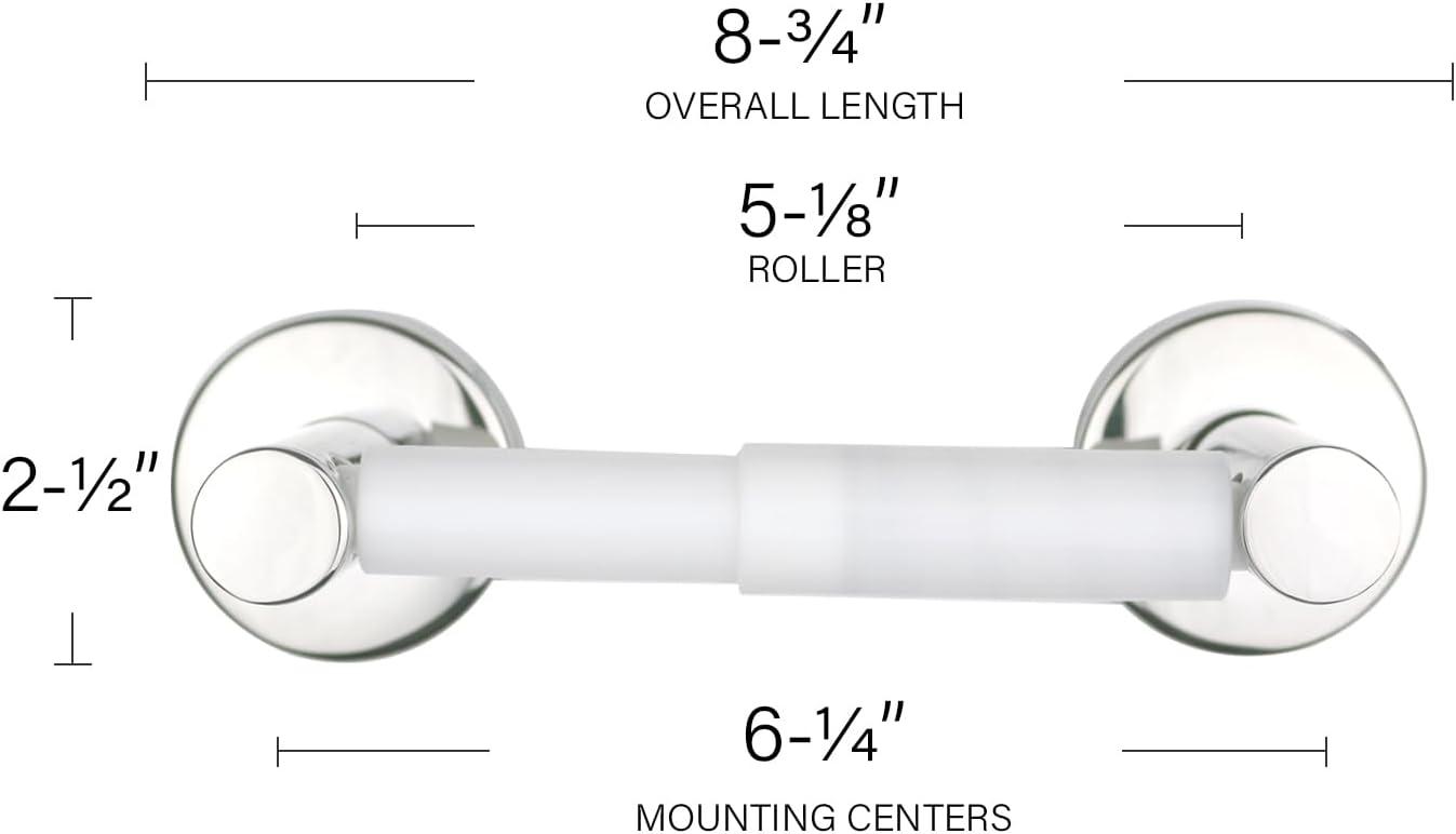 Polished Stainless Steel Bathroom Toilet Paper Holder with Spring-Loaded Roller